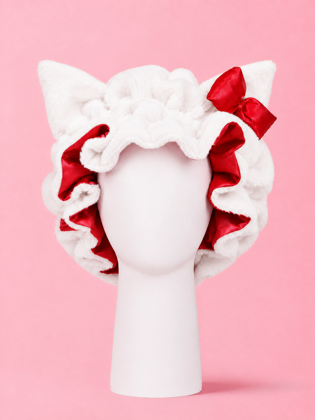 White Kitty Bonnet (Embroidered)